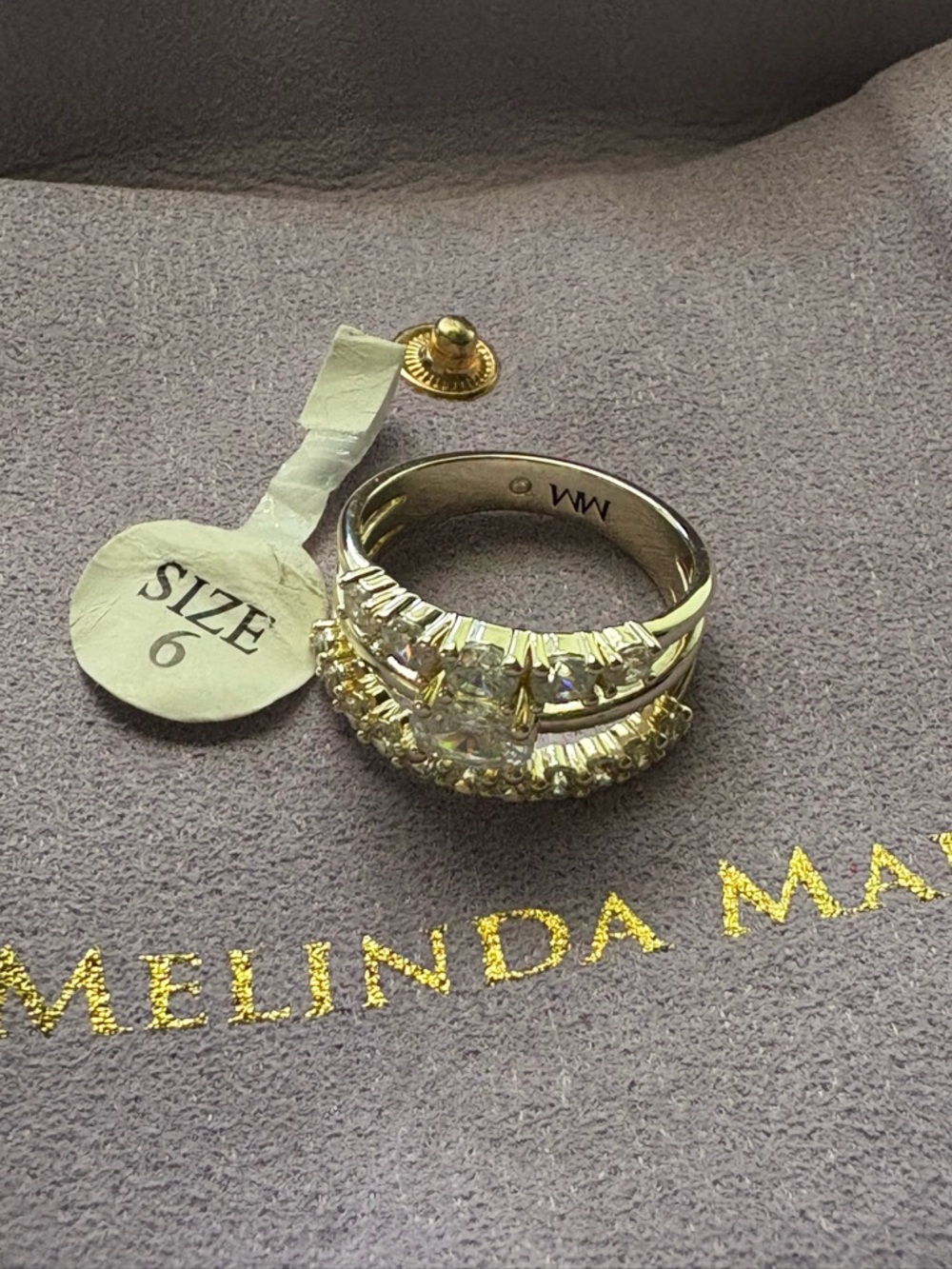 Melinda Maria Gold She's So Stacked Ring Size 6 - Picture 6 of 6